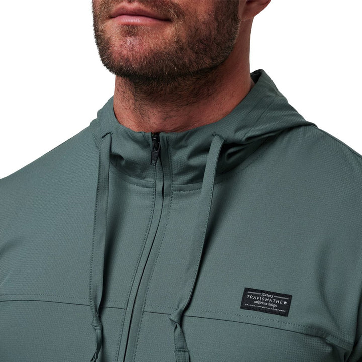 TravisMathew Wanderlust Hoodie Golf Jacket Balsam Green - FW24 Men