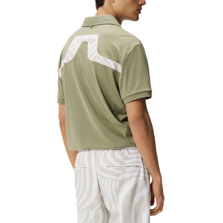 J.Lindeberg KV Print Regular Fit Golf Polo Dazzle Wave Moonbeam - 24
