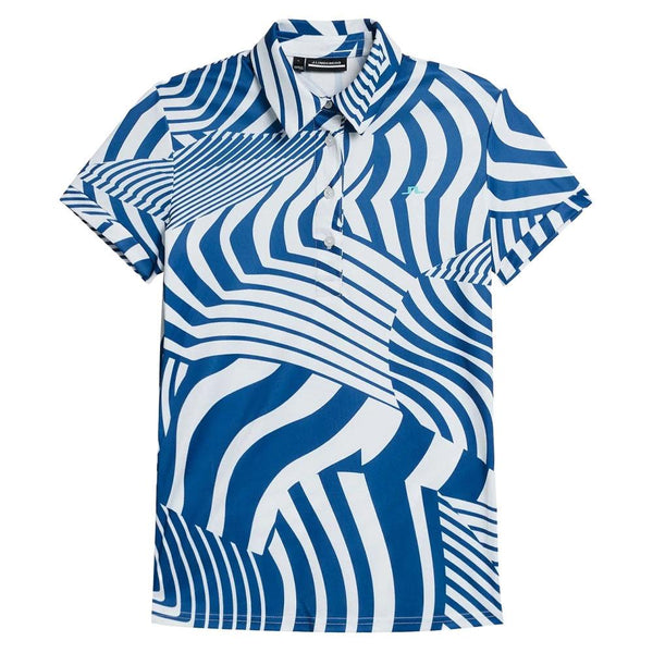J.Lindeberg Hailey Print Golf Polo Dazzle Wave Estate - 24 Women