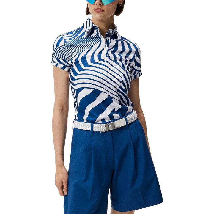 J.Lindeberg Hailey Print Golf Polo Dazzle Wave Estate - 24 Women