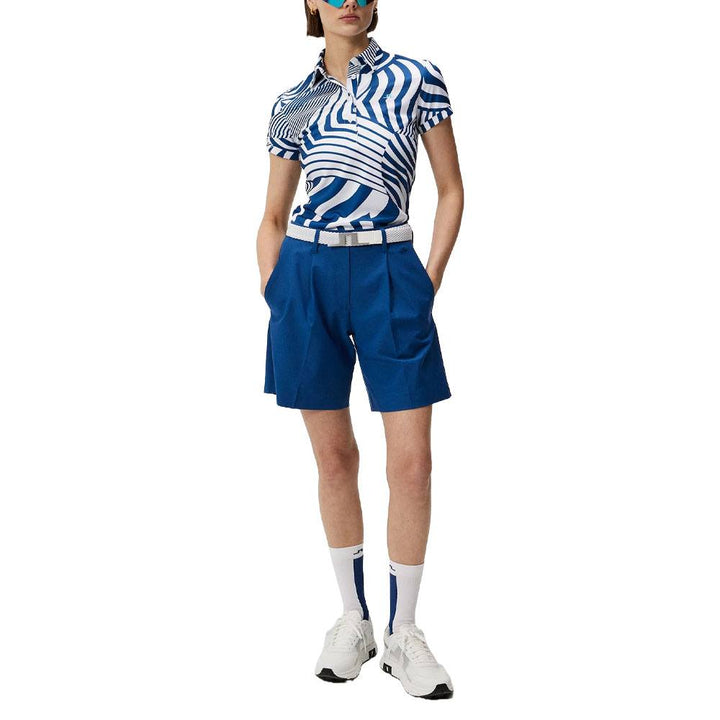 J.Lindeberg Hailey Print Golf Polo Dazzle Wave Estate - 24 Women