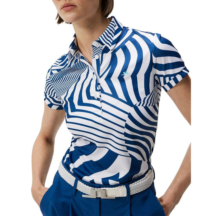 J.Lindeberg Hailey Print Golf Polo Dazzle Wave Estate - 24 Women