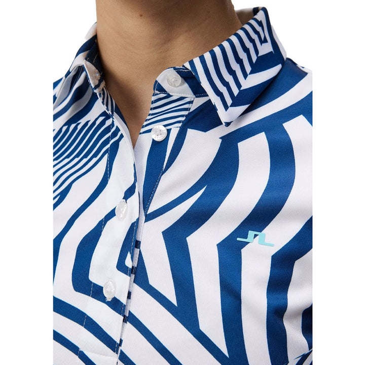 J.Lindeberg Hailey Print Golf Polo Dazzle Wave Estate - 24 Women