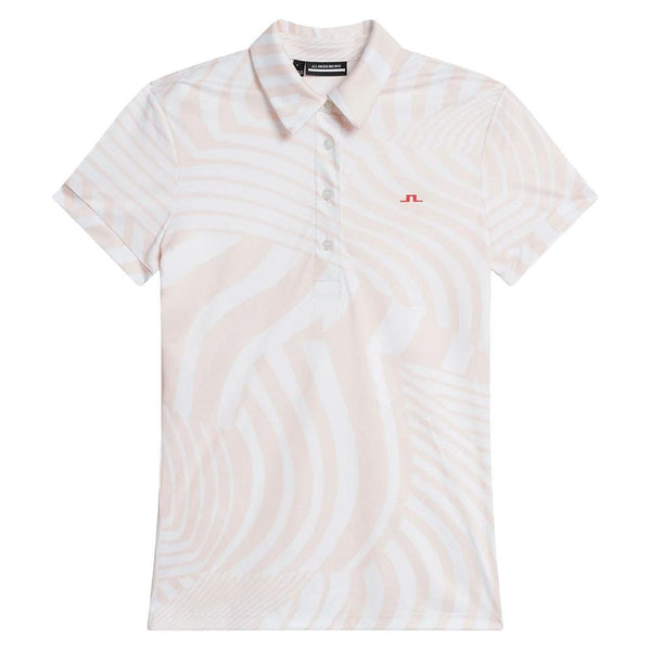 J.Lindeberg Hailey Print Golf Polo Dazzle Wave Rose - 24 Women