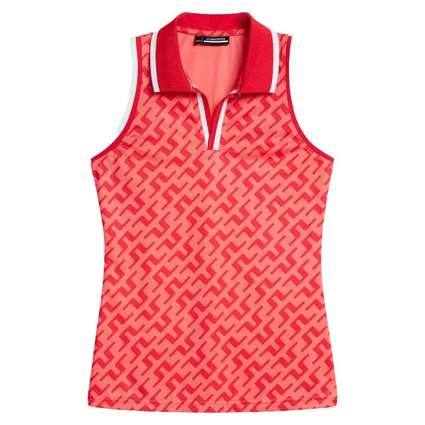 J.Lindeberg Sadie Sleeveless Golf Polo Bias Bridge Bittersweet - 24 Women