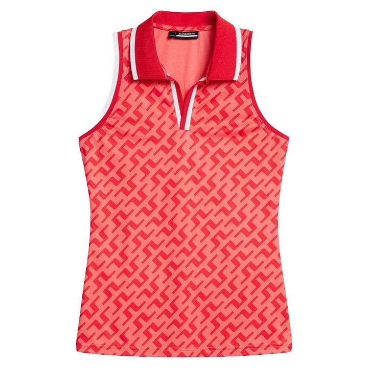 J.Lindeberg Sadie Sleeveless Golf Polo Bias Bridge Bittersweet - 24 Women