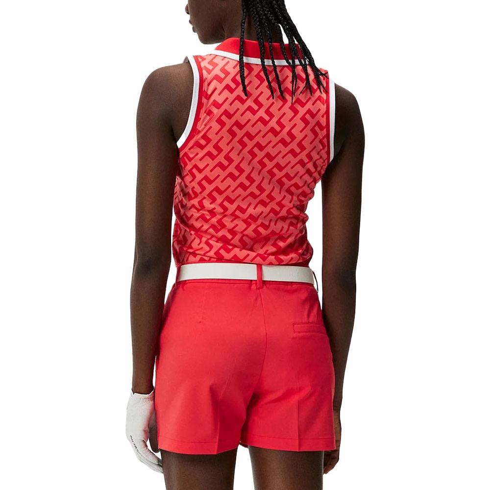 J.Lindeberg Sadie Sleeveless Golf Polo Bias Bridge Bittersweet