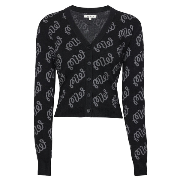 Malbon Poppy Cardigan Golf Sweater Black Women