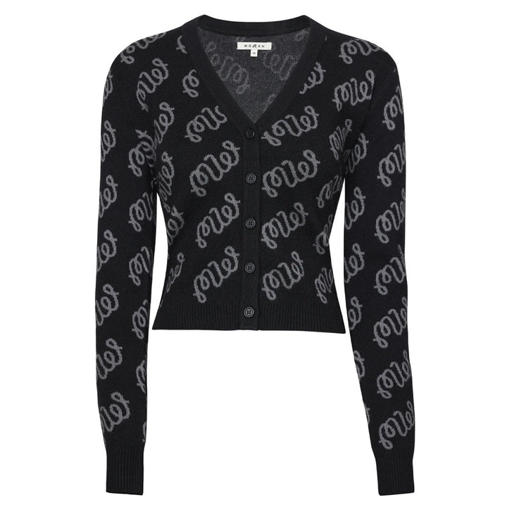 Malbon Poppy Cardigan Golf Sweater Black Women
