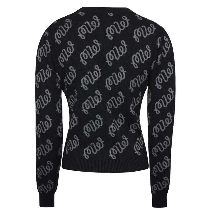 Malbon Poppy Cardigan Golf Sweater Black Women