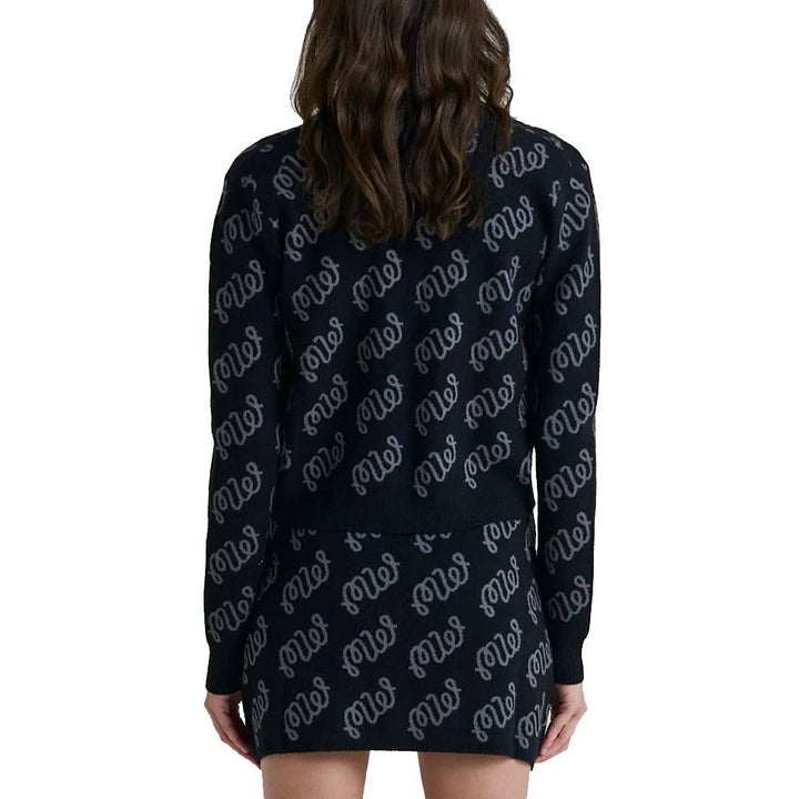 Malbon Poppy Cardigan Golf Sweater Black Women