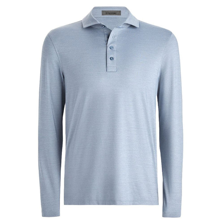 Gfore Rib Gusset Melange Ice Nylon Sun Golf Polo Heather Slate - FA24
