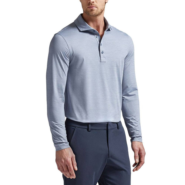 Gfore Rib Gusset Melange Ice Nylon Sun Golf Polo Heather Slate - FA24