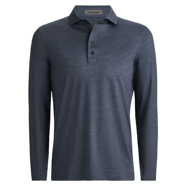 Gfore Rib Gusset Melange Ice Nylon Sun Golf Polo Heather Twilight - FA24