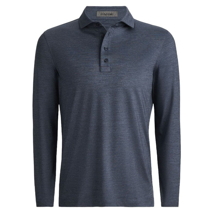 Gfore Rib Gusset Melange Ice Nylon Sun Golf Polo Heather Twilight - FA24