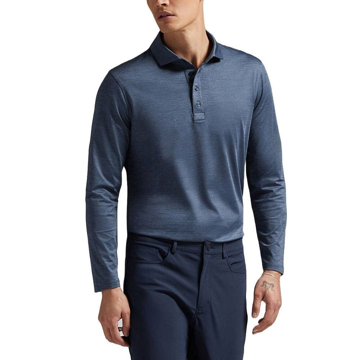 Gfore Rib Gusset Melange Ice Nylon Sun Golf Polo Heather Twilight - FA24