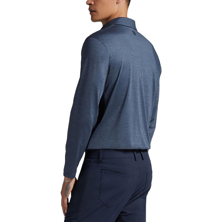 Gfore Rib Gusset Melange Ice Nylon Sun Golf Polo Heather Twilight - FA24