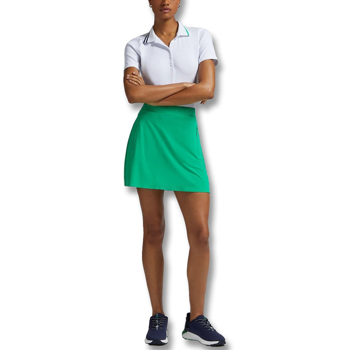 Gfore Contrast Collar Ribbed Tech Nylon Golf Polo Snow - FA24 Women