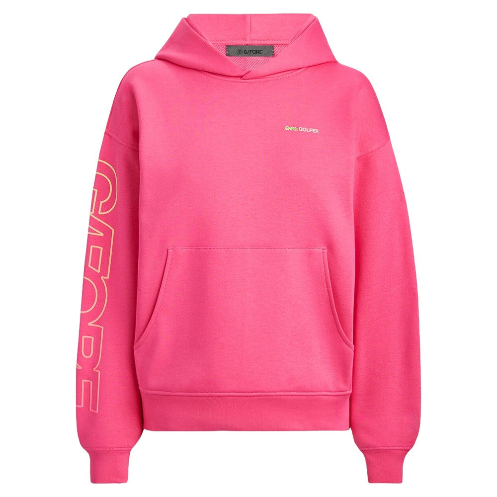 Gfore Golfer French Terry Oversized Hoodie Golf Jacket Knockout Pink - FA24 Women