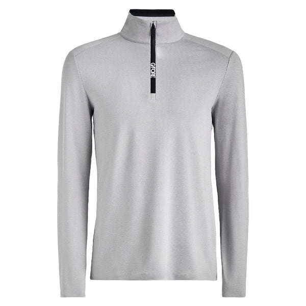Gfore Brushed Back Tech Quarter Zip Golf Pullover Light Heather Gray - FA24