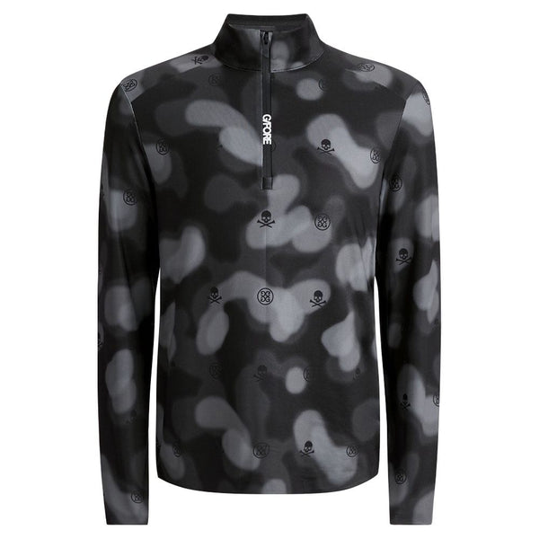 Gfore Brushed Back Tech Quarter Zip Golf Pullover Onyx Blur Camo - FA24