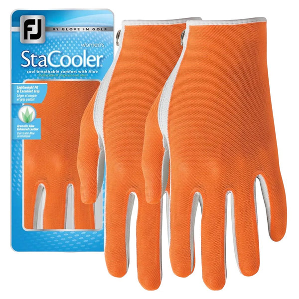 FootJoy StaCooler Fashion Golf Glove Pearl/Orange - 24 Women