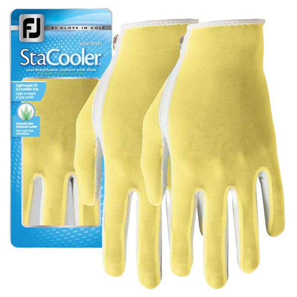 FootJoy StaCooler Fashion Golf Glove Pearl/Yellow - 24 Women