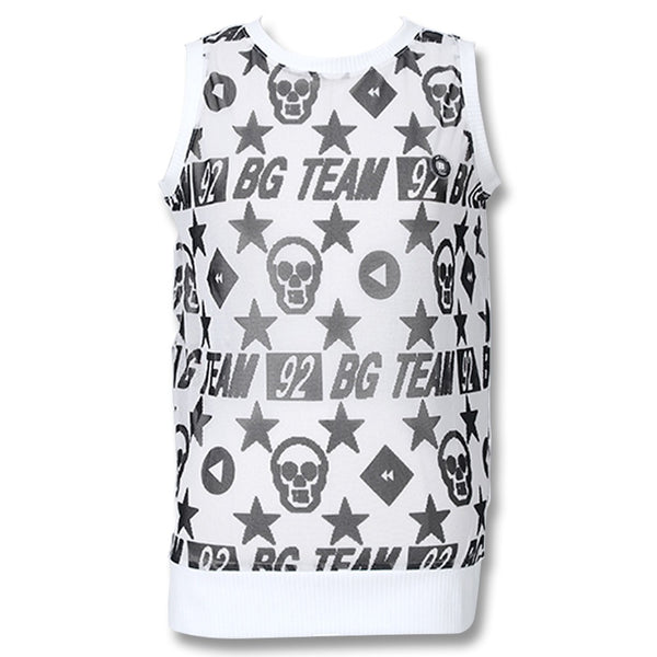 Golfio - BG Golf Skull Round Golf Vest White - SS24 Women