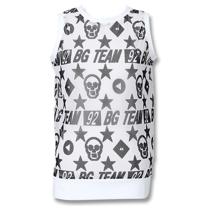 Golfio - BG Golf Skull Round Golf Vest White - SS24 Women