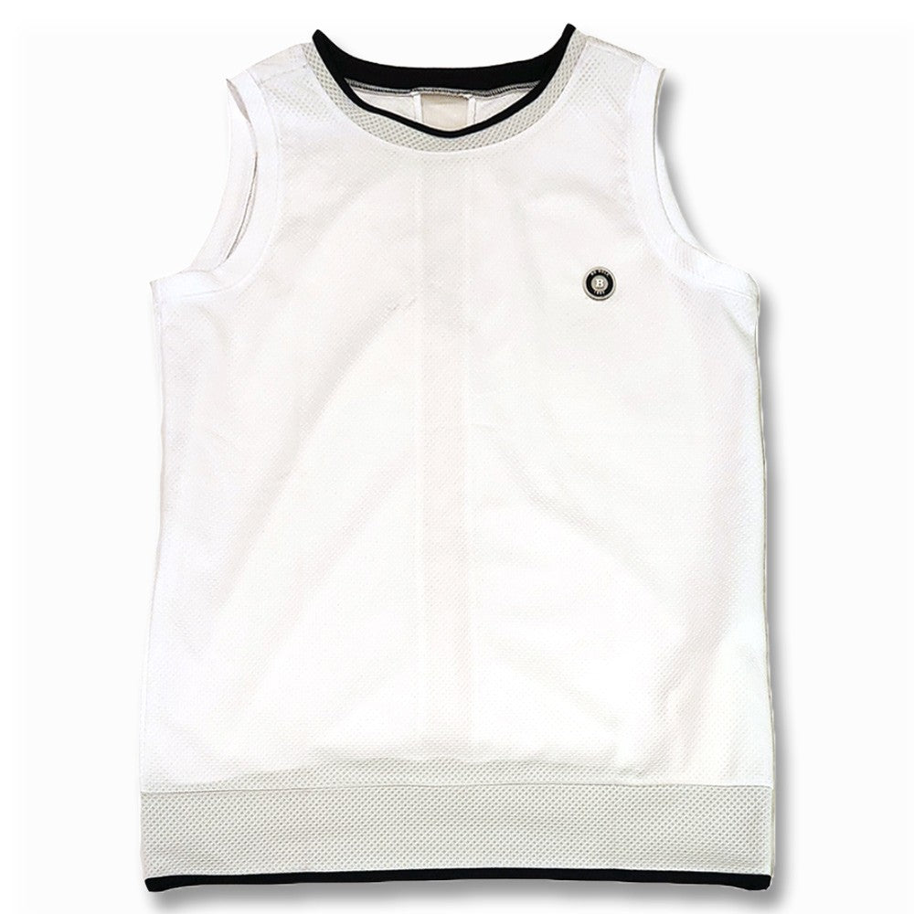 Golfio - BG Golf Plain Logo Round Neck Golf Vest White - SS24 Women