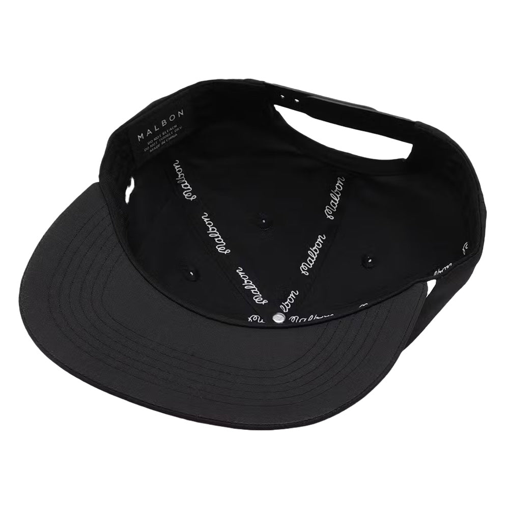 Malbon Evergreen Nylon Rope Golf Cap Black