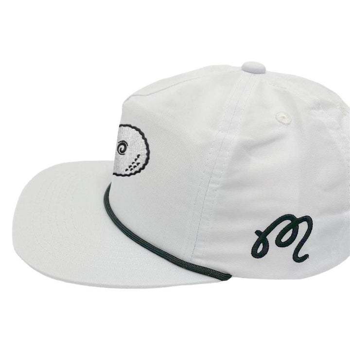 Malbon Evergreen Nylon Rope Golf Cap White