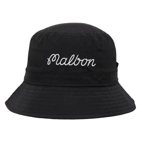 Malbon Evergreen Nylon Golf Bucket Hat Black