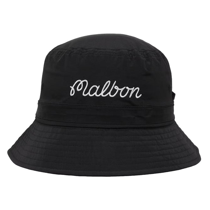 Malbon Evergreen Nylon Golf Bucket Hat Black
