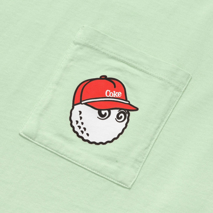 Malbon x Coca Cola Spencerian Block Golf T-Shirt Aqua