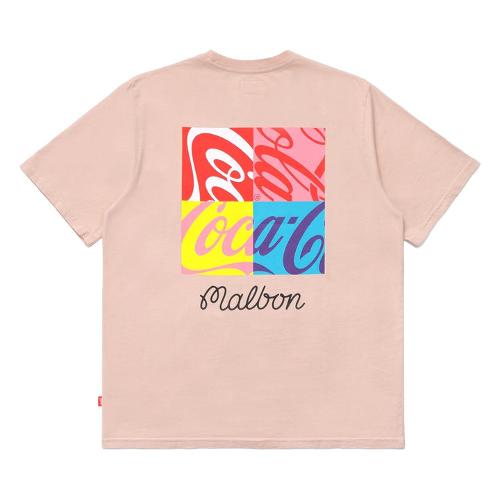 Malbon x Coca Cola Spencerian Block Golf T-Shirt Mauve
