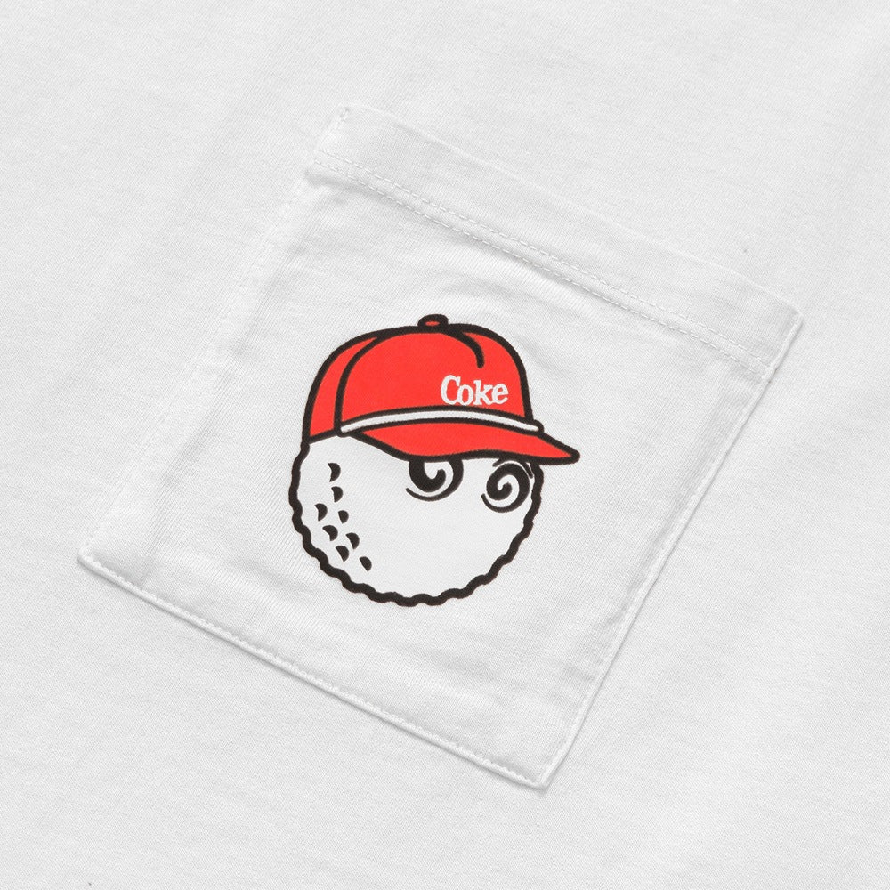 Malbon x Coca Cola Spencerian Block Golf T-Shirt White