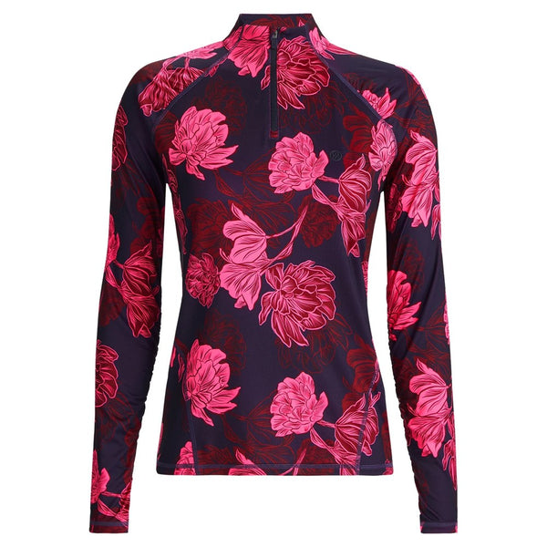 Gfore Contrast Stamped Floral Tech Ruched Golf Pullover Twilight - FA24 Women