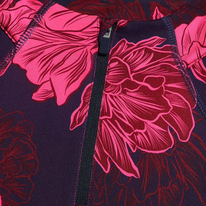 Gfore Contrast Stamped Floral Tech Ruched Golf Pullover Twilight - FA24 Women
