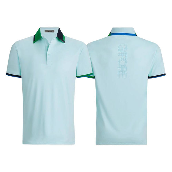 Gfore Silky Pique Contrast Banded Sleeve Golf Polo Daybreak - FA24