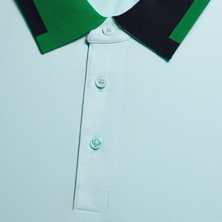 Gfore Silky Pique Contrast Banded Sleeve Golf Polo Daybreak - FA24