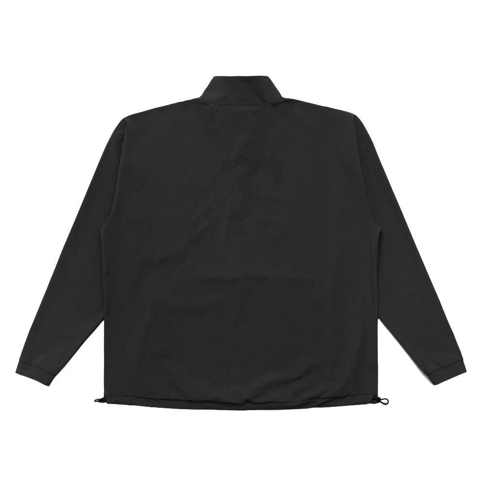 Malbon Performance Quarter Zip Shell Golf Pullover Black