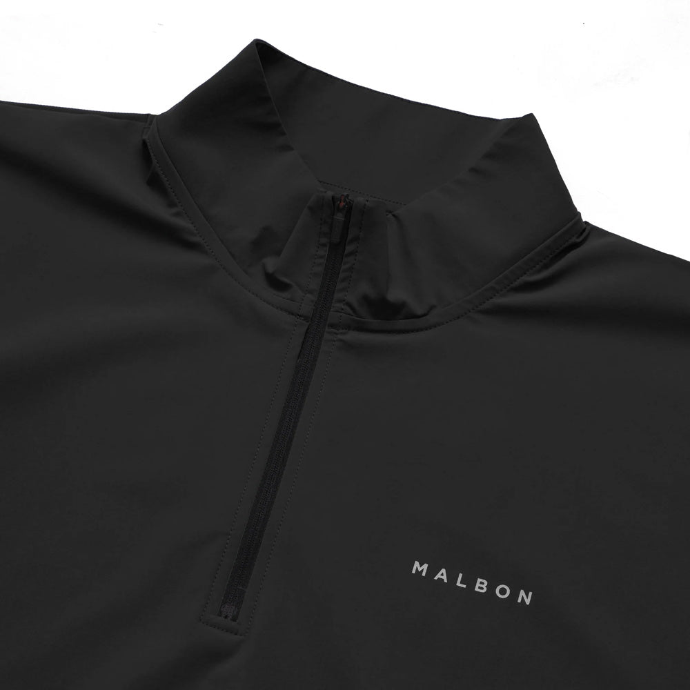 Malbon Performance Quarter Zip Shell Golf Pullover Black