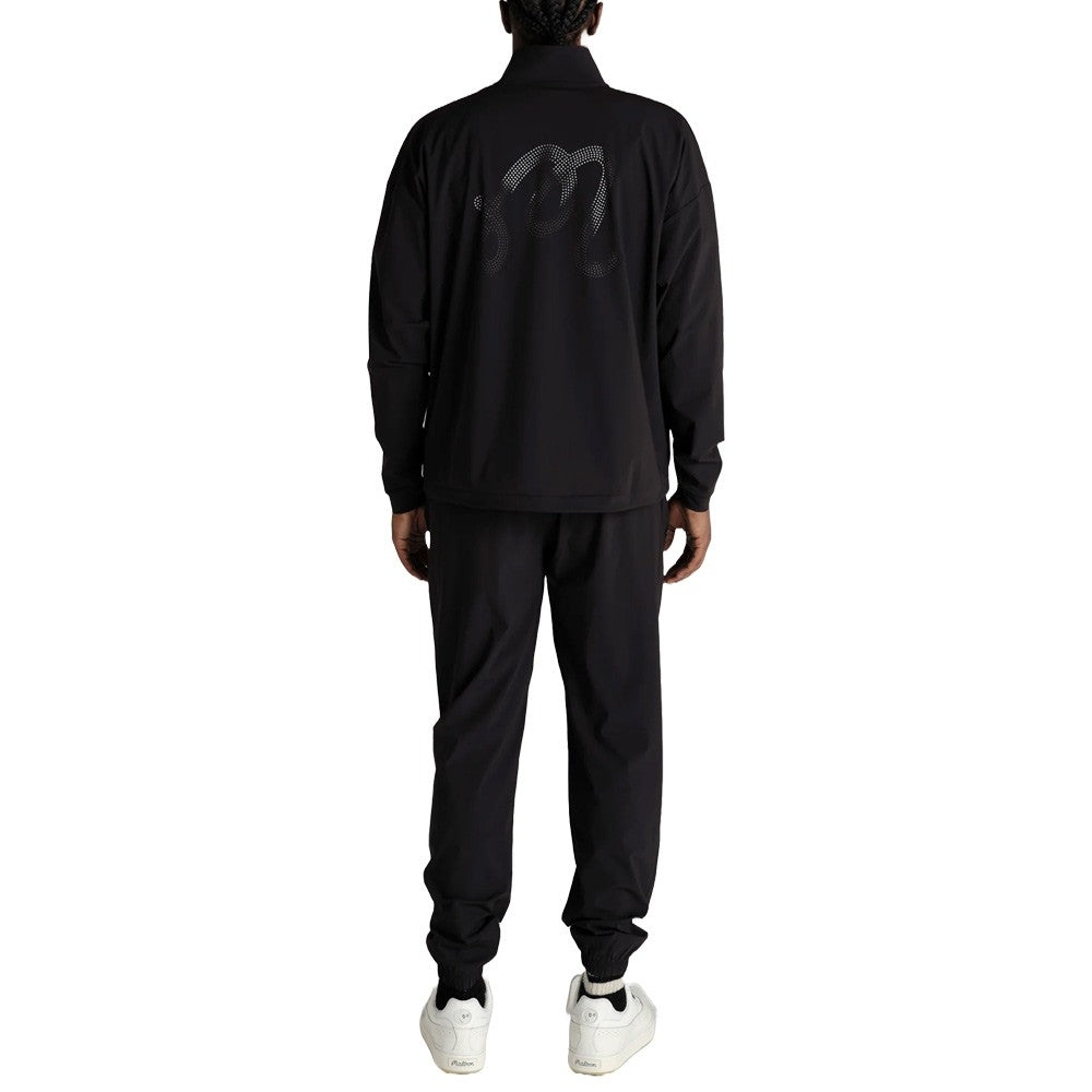 Malbon Performance Quarter Zip Shell Golf Pullover Black