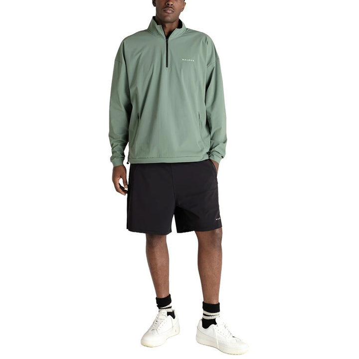 Malbon Performance Quarter Zip Shell Golf Pullover Forest