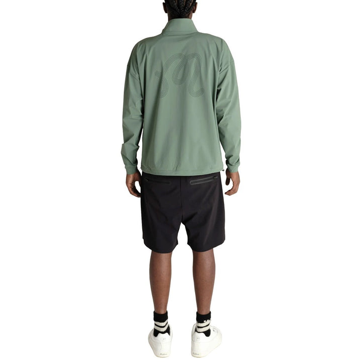 Malbon Performance Quarter Zip Shell Golf Pullover Forest