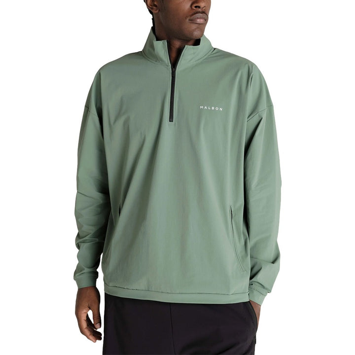 Malbon Performance Quarter Zip Shell Golf Pullover Forest