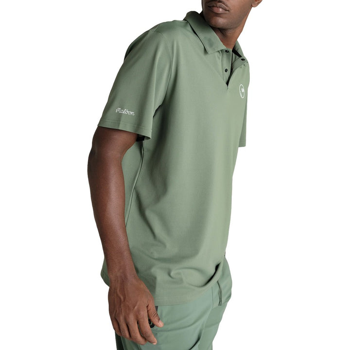 Malbon Performance Pique Golf Polo Forest/Black
