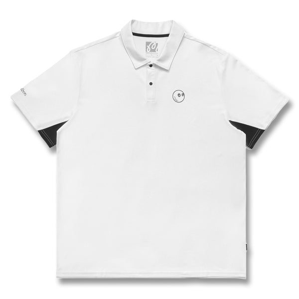 Malbon Performance Pique Golf Polo White/Black