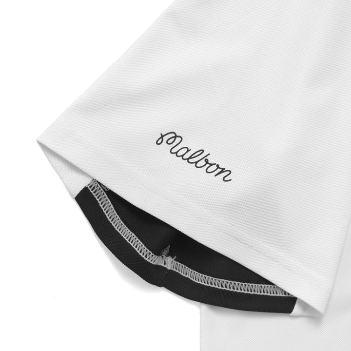 Malbon Performance Pique Golf Polo White/Black
